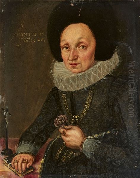 Portrait Of The Master Builder Valentin Kaut; Portrait Of Magdalena Kaudin by Lorenz Strauch