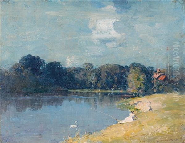 The Windsor Damsel, Fishing by Arthur Streeton