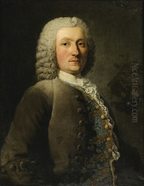 Portrait D'homme Au Gilet Brode by Pierre Hubert Subleyras