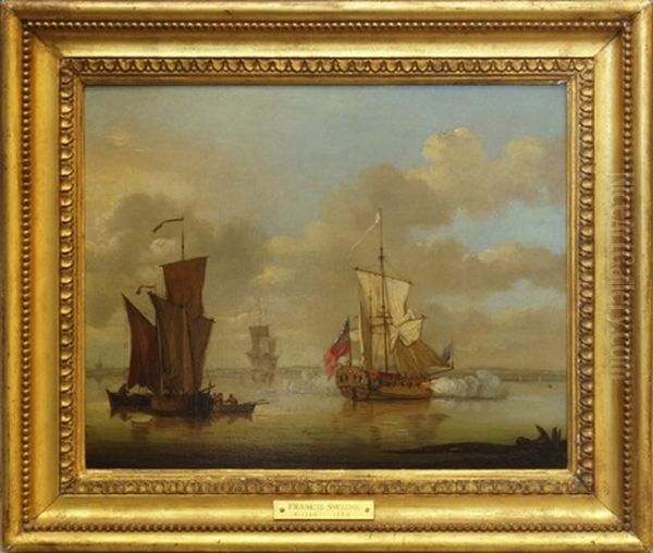 Moored Shipping by Francis Swaine