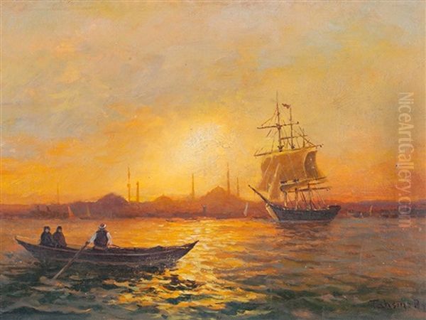 Sunset At Bosphorus by Diyarbakirli Tahsin