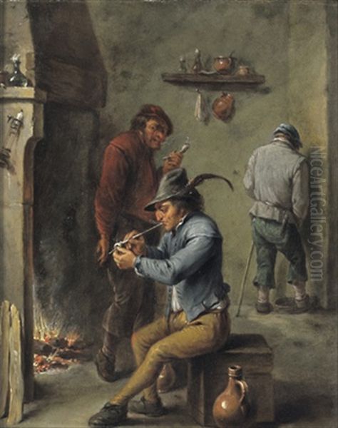 Rauchende Bauern Im Wirtshaus by David Teniers III