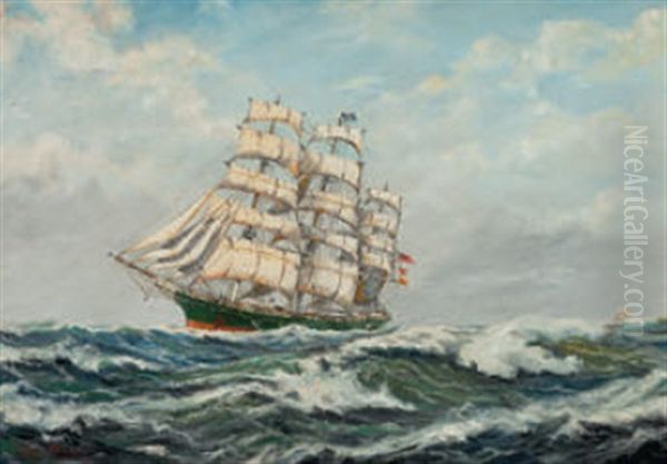 A Record Passage - Ship Thermopolae 1868 by John Coleman Terry