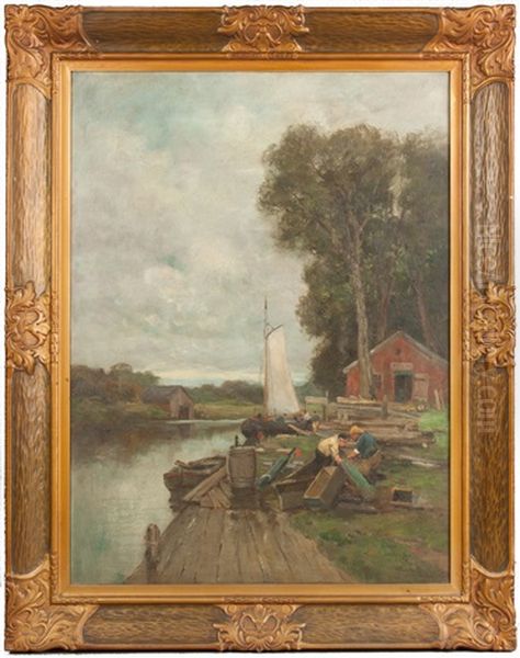 Canal Scene by Carl Rudolph Theuerkauff