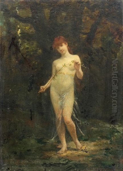 A Nymph In A Forest by Antoine Auguste Thivet