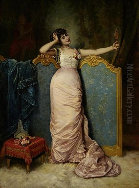 Admiring Her Looks by Auguste Toulmouche