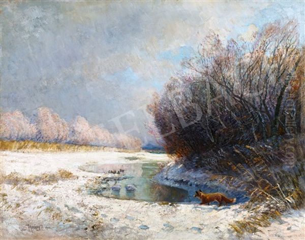 Brook-side In Winter by Ignac Ujvary