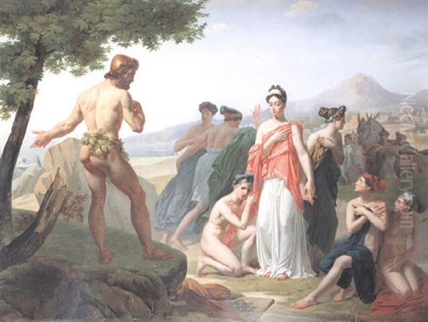 Ulysse Demandant Des Secours A Nausicaa, Fille Du Roi Alcinous by Pierre Antoine Augustin Vafflard