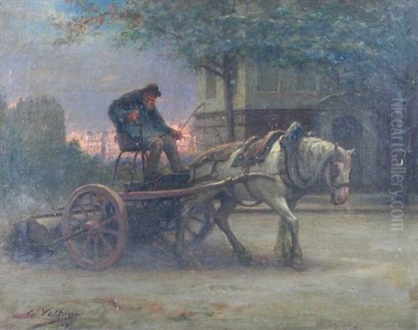 Vieil Homme Sur Une Charrue Oil Painting - Edmond Eugene Valton