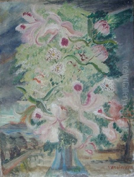 Flowering Tree Oil On Canvas, 89x67 Cm 2500 Eur by Francisk Varslavans