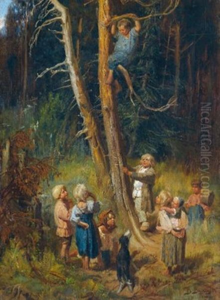 Children Raiding Nests In The Forest by Viktor Mikhailovich Vasnetsov