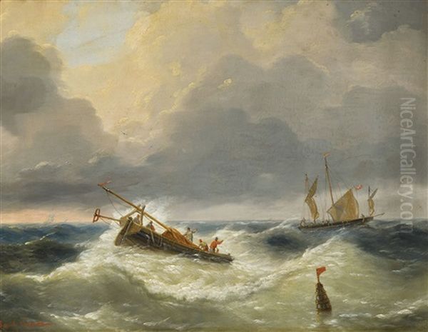 Seascape by Louis Charles Verboeckhoven