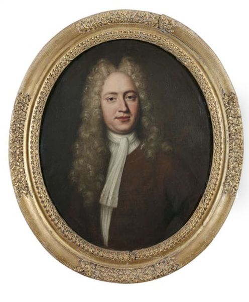 Portrait Of A Gentleman, Half Length, In A Brown Coat by John Verelst