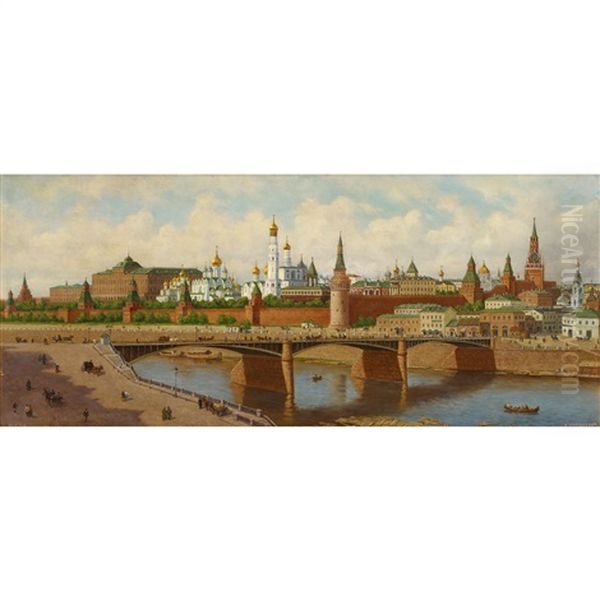 Panoramic View Of Kremlin, Moscow by Petr Petrovich Vereshchagin