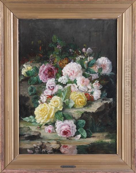 Floral Still Life by Jan Frans Verhas