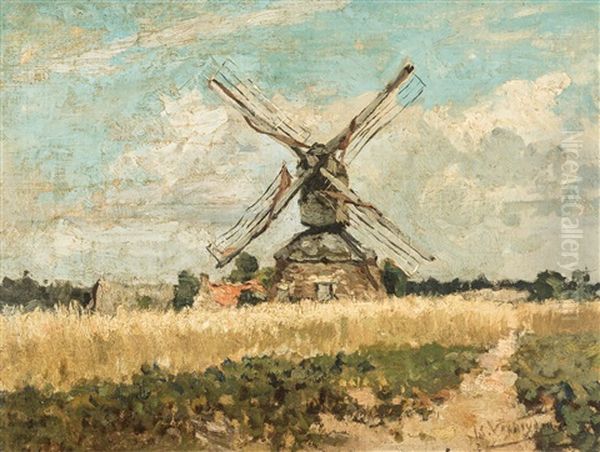 Landscape With A Mill by Isidoor Verheyden