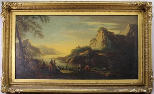 Coastal Landscape With Figures by Claude Joseph Vernet