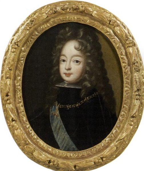 Portrait - Marie Adelaide De Savoie? (+ Portrait - Louis De France?, Pair) by Philippe Vignon