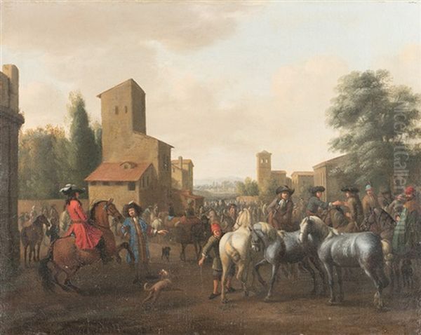 Hollandischer Pferdemarkt by Jan van der Vinne the Elder