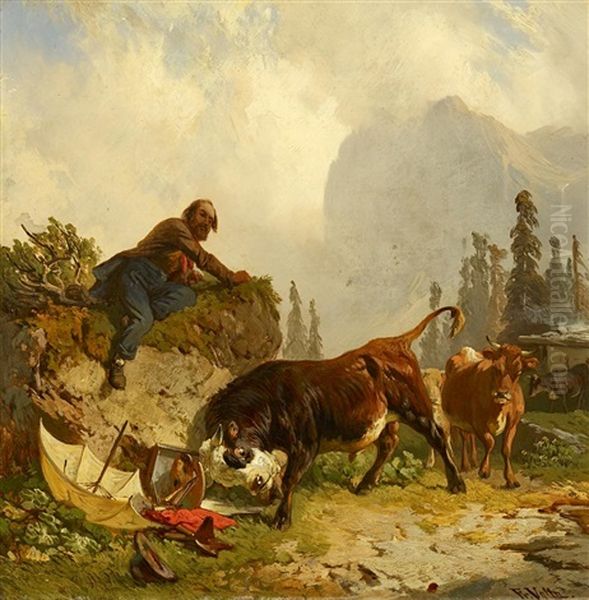 Der Maler Mit Dem Stier by Johann Friedrich Voltz