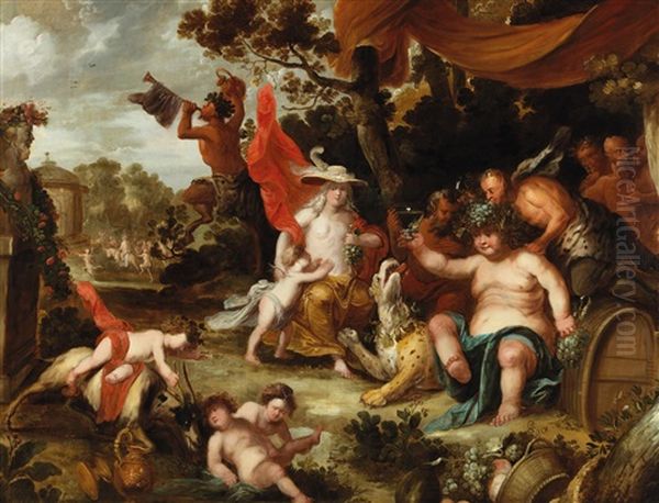 The Feast Of Bacchus by Simon de Vos