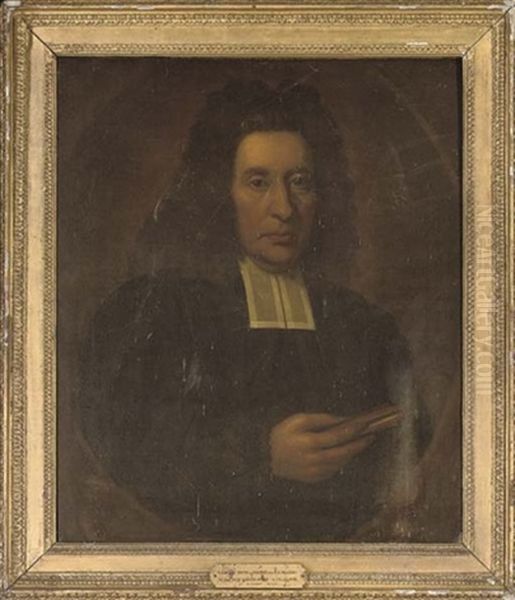 Portrait Of Rev. William Smyth Of Moneydie, M.a., In Clerical Robes Holding A Book In His Right Hand (+ Another; 2 Works) by Richard Waitt