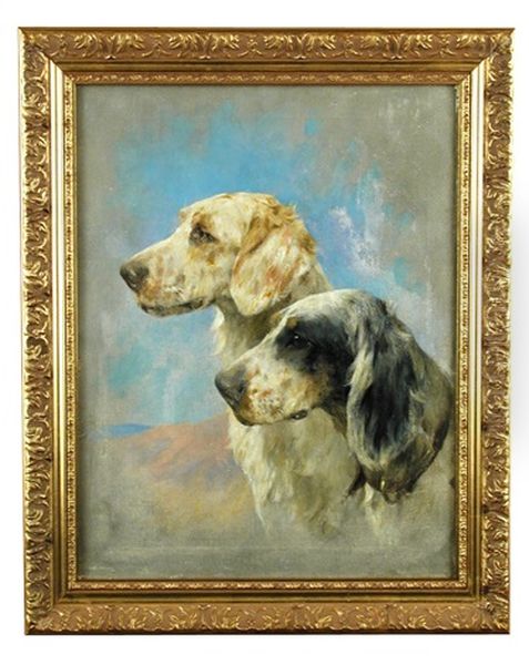 Study Of Two English Setters by Arthur Wardle