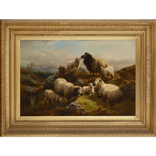 Sheep On A Rocky Outcrop by William R.C. Watson