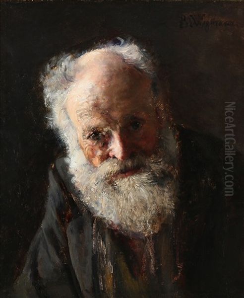 Portrait Of An Elderly Gentleman With A Beard by Bertha Wegmann