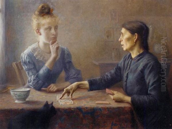 The Card Players by Charles Louis Auguste Weisser