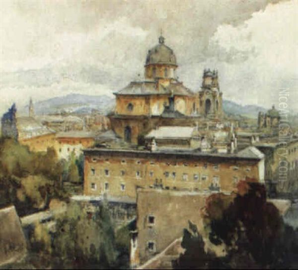 Blick Auf Die Kollegienkirche In Salzburg by Maria (Mitzi) Weith