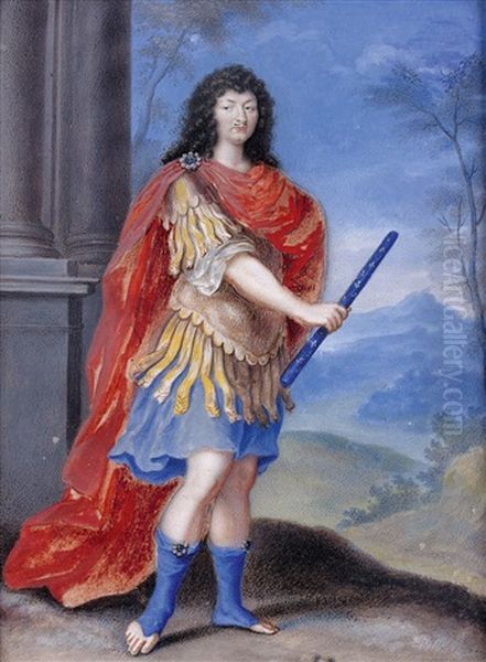 Portrait De Louis Xiv Dans Un Paysage by Joseph Werner the Younger