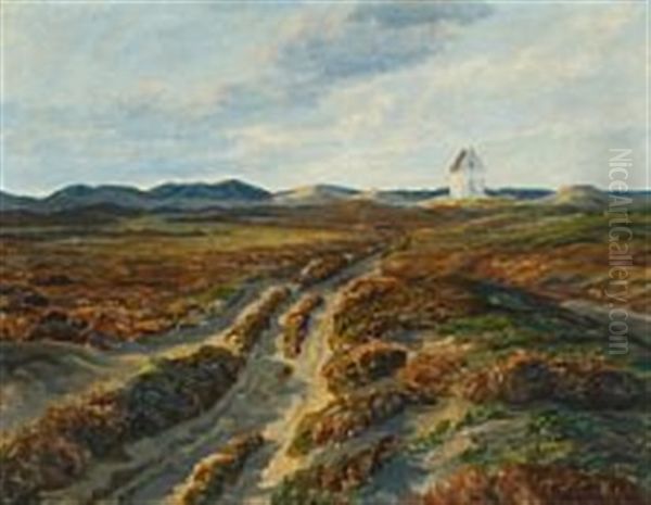 The Sand-covered Church At Skagen by Johannes Martin Fastings Wilhjelm