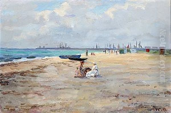 Beach Scene by Johannes Martin Fastings Wilhjelm