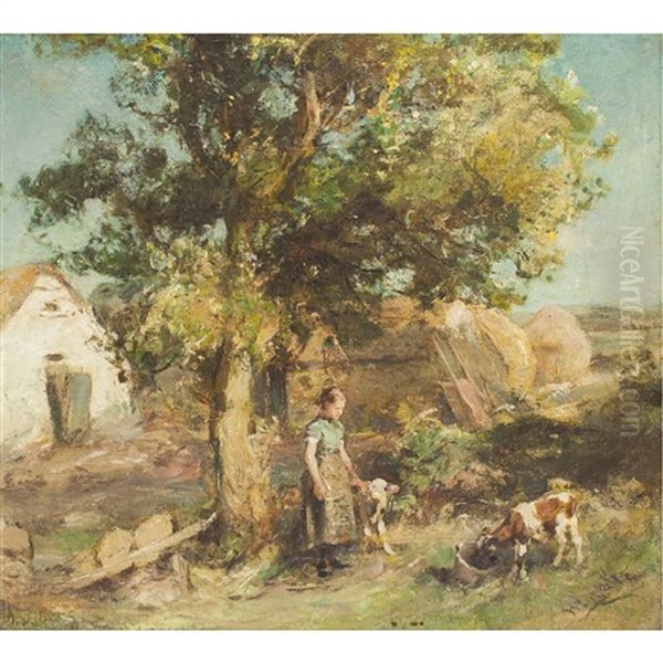 Feeding The Calves by Sir James Lawton Wingate