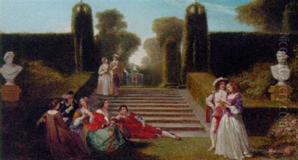 The Rehearsal, The Garden, Elvaston, Derbyshire by James Digman Wingfield