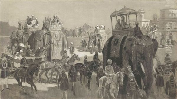 The Duke Of Clarence On His Indian Tour by Richard Caton Woodville Jr.