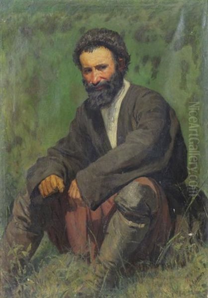 Seated Peasant by Nikolai Alexandrovich Yaroshenko