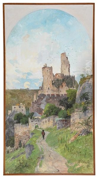 View Of The Ruins Of Durnstein by Eduard Zetsche