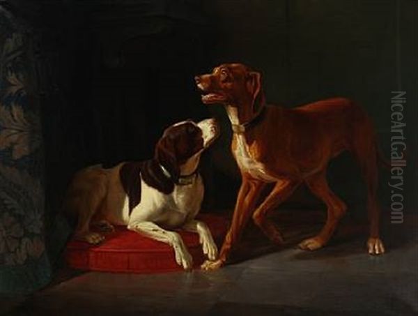 Two Royal Hunting Dogs by Vilhelm (Joh. V.) Zillen