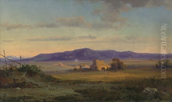 Abendstimmung Uber Der Romischen Campagna by August Robert Zimmermann