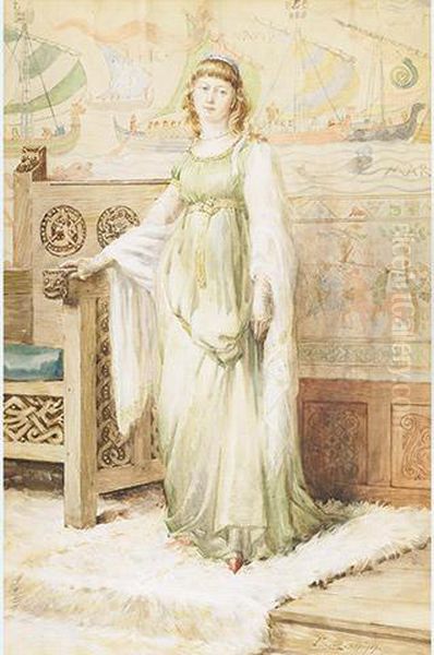 A Beauty In Medieval Costume by Sydney Richmond Burleigh