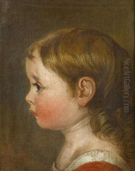 Portrait, Bust Length, Of A Young Girl Seen Inprofile by Richard Caddick