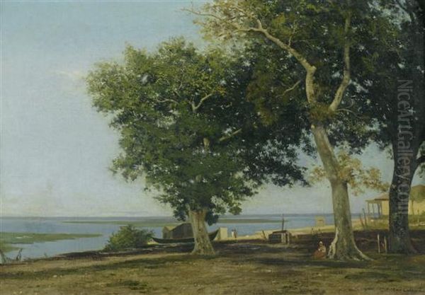 Broad Landscape With Shoreline by Arthur Jean Bapt. Calame