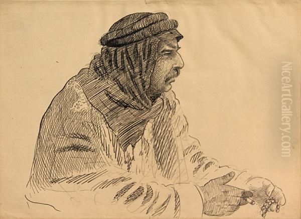 Self Portrait In Arabian Costume With Accompanying Ephemera by Homer Calvin Davenport