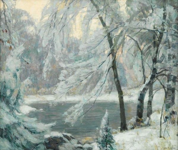 River In Winter by John Fabian Carlson