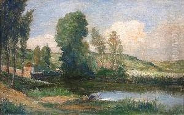 Lavandiere Au Bord De L'yonne by Henri Charrier