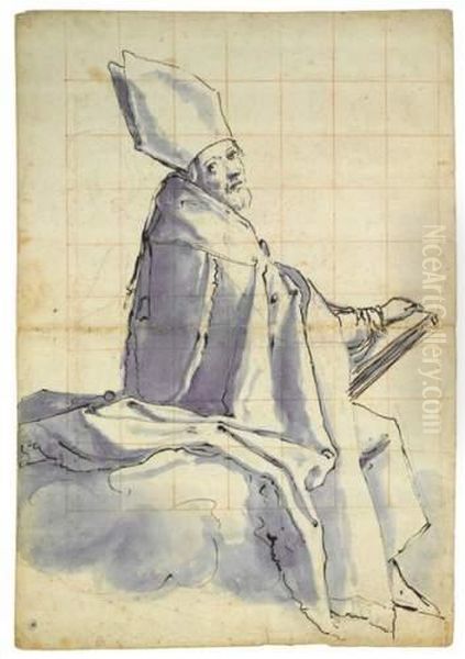 Etude Pour La Figure De Saint Nicolas by (Jacopo Chimenti) Empoli