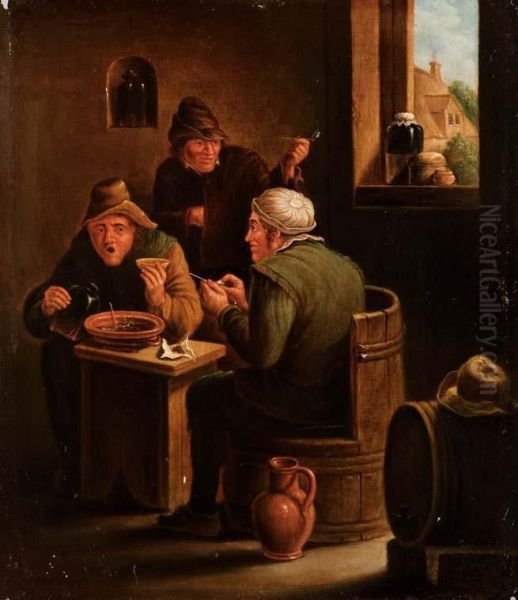 Interno Di Osteria by Adriaan de Lelie