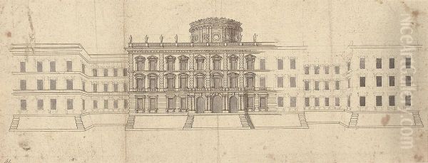 Gianlorenzo Bernini's Third Design For The East Facade Of Thelouvre by Mattia De Rossi